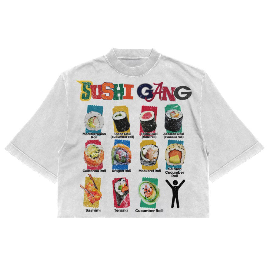 Sushi gang tee white