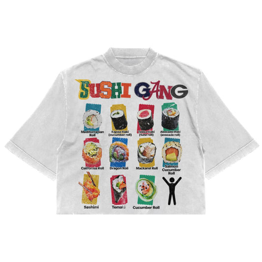 Sushi gang tee white