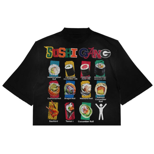 Sushi gang tee black